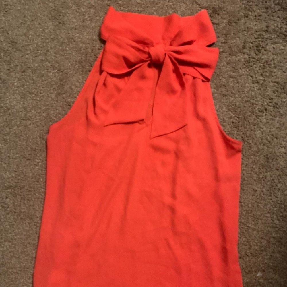 J. Crew Sleeveless Halter Top Blouse Back Bow
